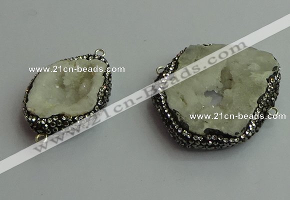 NGC6622 25*35mm - 35*40mm freeform druzy agate connectors