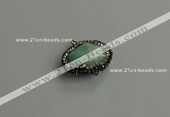 NGC6658 18*25mm faceted freeform amazonite connectors