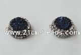 NGC680 20mm - 22mm coin plated druzy agate connectors