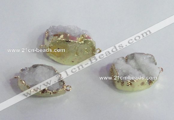 NGC685 20*30mm - 25*35mm freeform druzy quartz connectors