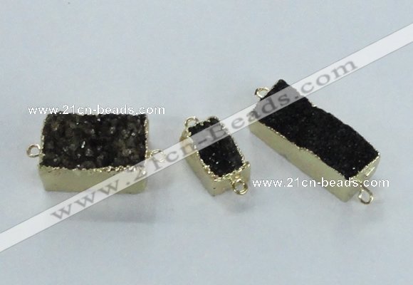 NGC698 10*15mm - 15*28mm rectangle druzy agate connectors