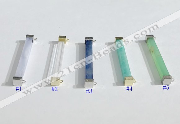 NGC7020 3*32mm cuboid  mixed gemstone connectors wholesale