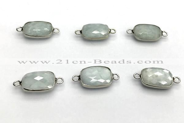 NGC7031 11*15mm faceted rectangle moonstone connectors