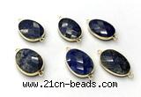 NGC7059 17*22mm faceted oval lapis lazuli connectors