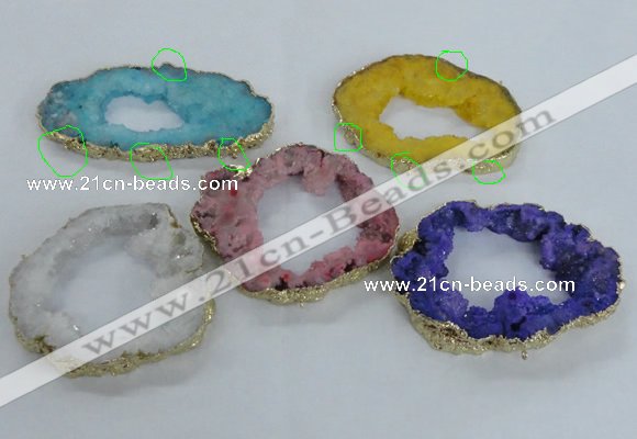 NGC706 45*75mm - 60*70mm freeform druzy agate connectors