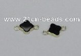 NGC721 14mm flower black agate gemstone connectors wholesale