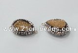 NGC731 16*22mm - 18*25mm freeform plated druzy agate connectors