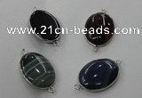 NGC75 22*30mm oval agate gemstone connectors wholesale