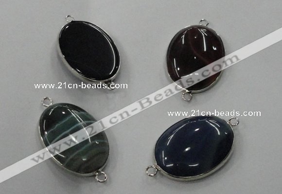 NGC75 22*30mm oval agate gemstone connectors wholesale