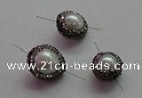 NGC7506 12*12mm - 14*14mm nuggets shell pearl connectors wholesale