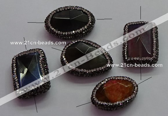 NGC7519 20*30mm - 23*33mm freeform agate connectors wholesale