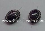 NGC7526 15*20mm - 16*22mm oval amethyst connectors wholesale