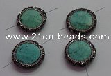 NGC7531 24mm faceted coin turquoise connectors wholesale