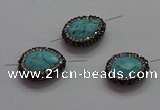 NGC7532 18*22mm - 20*25mm faceted teardrop turquoise connectors