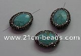 NGC7533 18*22mm - 20*25mm faceted oval turquoise connectors