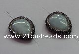 NGC7537 22*30mm flat teardrop quartz connectors wholesale