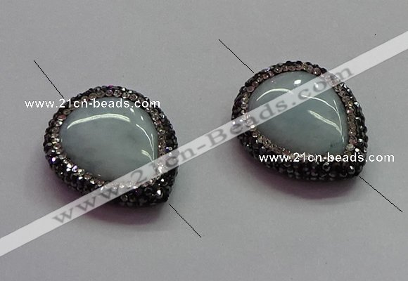 NGC7537 22*30mm flat teardrop quartz connectors wholesale