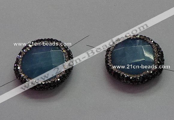 NGC7547 25mm faceted coin quartz connectors wholesale