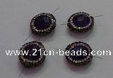 NGC7555 16mm faceted coin amethyst connectors wholesale