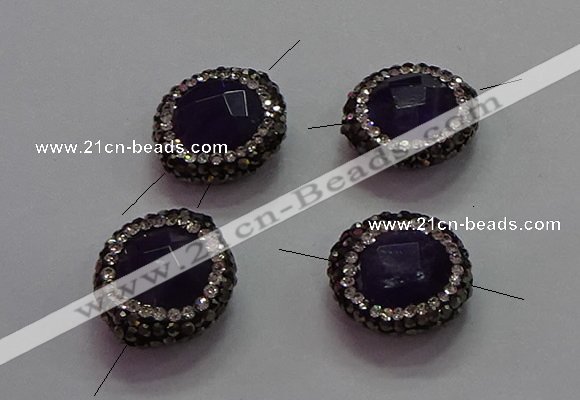 NGC7555 16mm faceted coin amethyst connectors wholesale