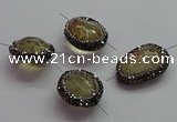 NGC7558 18*22mm - 20*30mm freeform citrine connectors wholesale