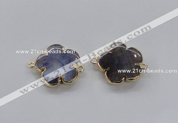 NGC852 28mm - 30mm flower agate gemstone connectors wholesale