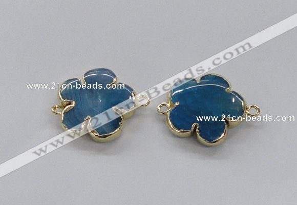 NGC854 28mm - 30mm flower agate gemstone connectors wholesale