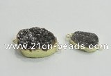 NGC868 15*25mm - 20*30mm freeform plated druzy agate connectors