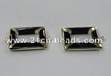 NGC886 30*40mm rectangle black agate connectors wholesale