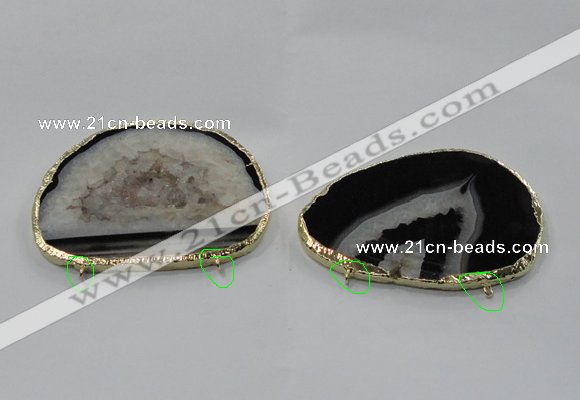 NGC900 50*65mm - 60*75mm freeform druzy agate connectors