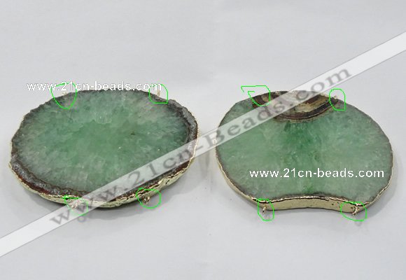 NGC907 60*70mm - 75*85mm freeform druzy agate connectors