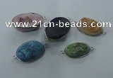 NGC91 15*20mm - 25*35mm oval druzy agate connectors wholesale