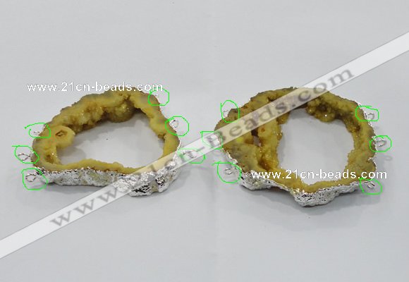 NGC911 40*60mm - 65*80mm freeform druzy agate connectors