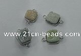 NGC92 12*12mm square druzy agate connectors wholesale