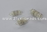 NGC957 10*14mm - 12*22mm tube druzy quartz connectors wholesale