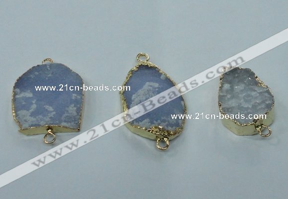 NGC98 20*30mm - 25*35mm freeform druzy agate connectors wholesale