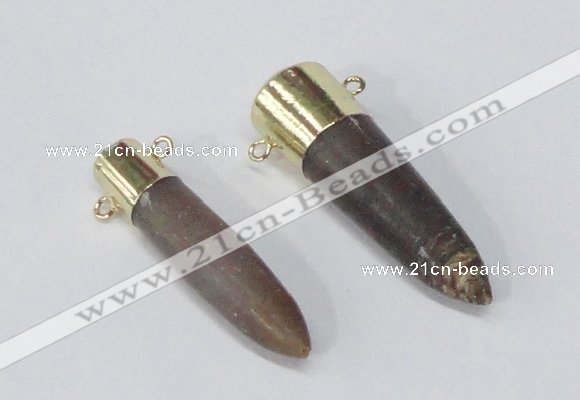 NGC994 10*40mm – 15*50mm bullet agate gemstone connectors