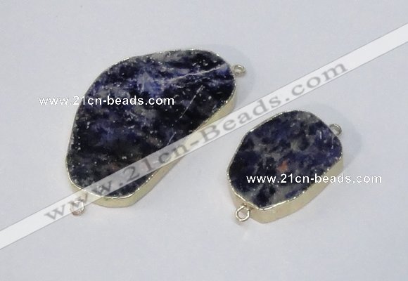 NGC995 20*30mm – 30*40mm freeform sodalite gemstone connectors