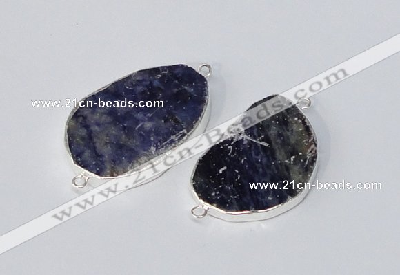 NGC996 20*30mm – 30*40mm freeform sodalite gemstone connectors