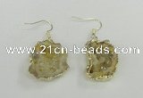 NGE101 20*25mm - 25*30mm freeform druzy agate gemstone earrings