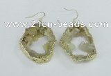 NGE103 30*35mm - 35*40mm freeform druzy agate gemstone earrings