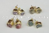 NGE105 8mm - 10mm freeform druzy agate gemstone earrings wholesale