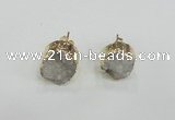 NGE114 12mm - 14mm freeform druzy quartz gemstone earrings