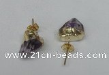 NGE12 8*12mm - 10*15mm faceted nuggets amethyst earrings wholesale