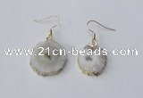 NGE120 8*12mm - 12*16mm freeform druzy agate gemstone earrings