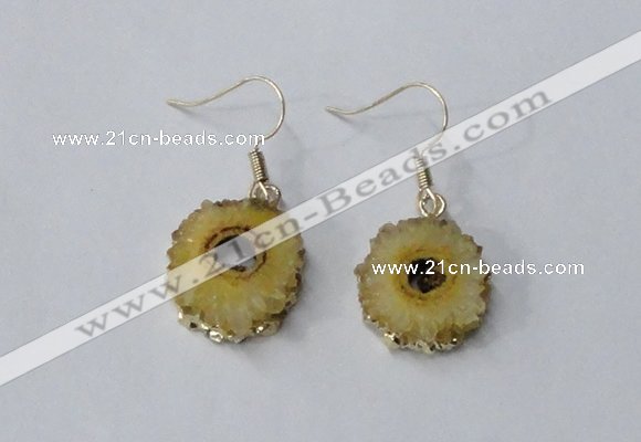 NGE121 8*12mm - 12*16mm freeform druzy agate gemstone earrings