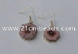 NGE123 8*12mm - 12*16mm freeform druzy agate gemstone earrings