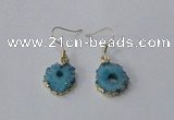 NGE124 8*12mm - 12*16mm freeform druzy agate gemstone earrings