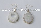 NGE128 18*20mm - 20*25mm freeform druzy agate gemstone earrings