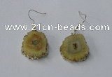 NGE129 18*20mm - 20*25mm freeform druzy agate gemstone earrings